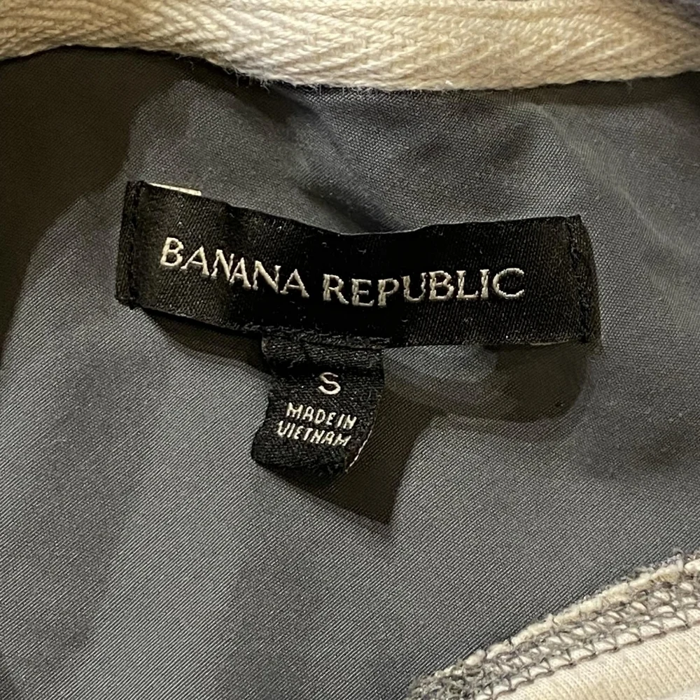 Banana Republic Two-Tone Gray White Colorblock Hoodie Hooded Sweatshirt Men's S